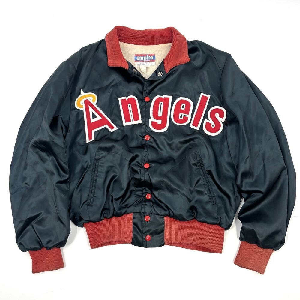 Vintage 80s Los Angeles Angels Anaheim Angels Satin Jacket Large Empire MLB VTG